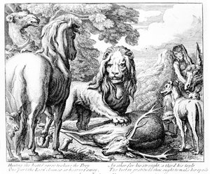 Leijonanosa, kuvitus teokselle Aesop
